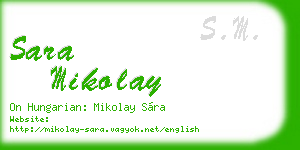 sara mikolay business card