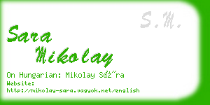 sara mikolay business card